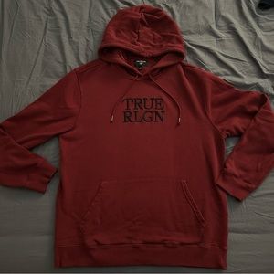 True Religion Embroidered Logo Hoodie - Men’s XL - Red